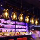 GobekUsa Rustic Bar Ceiling Clear Glass Beer Mug Pendant Light in Bronze with Water Pipe Design