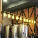 GobekUsa Rustic Bar Ceiling Clear Glass Beer Mug Pendant Light in Bronze with Water Pipe Design