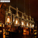GobekUsa Rustic Bar Ceiling Clear Glass Beer Mug Pendant Light in Bronze with Water Pipe Design