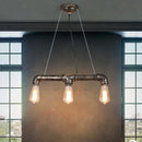 GobekUsa Rustic Bronze Island Pendant Light: Plumbing Pipe Iron Ceiling Lighting for Living Room