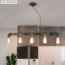 GobekUsa Rustic Bronze Island Pendant Light: Plumbing Pipe Iron Ceiling Lighting for Living Room