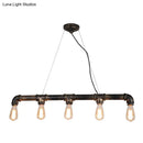 GobekUsa Rustic Bronze Island Pendant Light: Plumbing Pipe Iron Ceiling Lighting for Living Room
