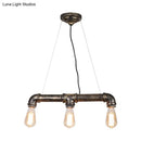 GobekUsa Rustic Bronze Island Pendant Light: Plumbing Pipe Iron Ceiling Lighting for Living Room