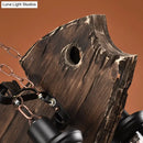 GobekUsa Rustic Fish Shaped Wood Hanging Lamp - 6 Heads Island Lighting with Lantern Shade in Brown