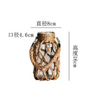 GobekUsa Rustic Hanging Glass Vase with Hemp Rope