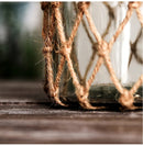 GobekUsa Rustic Hanging Glass Vase with Hemp Rope
