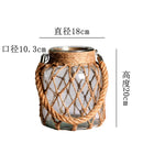 GobekUsa Rustic Hanging Glass Vase with Hemp Rope