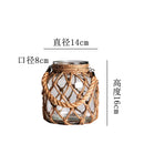 GobekUsa Rustic Hanging Glass Vase with Hemp Rope