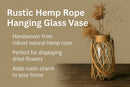 GobekUsa Rustic Hanging Glass Vase with Hemp Rope