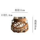 GobekUsa Rustic Hanging Glass Vase with Hemp Rope