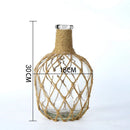 GobekUsa Rustic Hanging Glass Vase with Hemp Rope