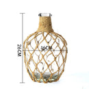 GobekUsa Rustic Hanging Glass Vase with Hemp Rope