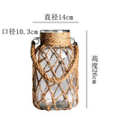 GobekUsa Rustic Hanging Glass Vase with Hemp Rope