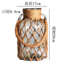 GobekUsa Rustic Hanging Glass Vase with Hemp Rope
