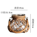 GobekUsa Rustic Hanging Glass Vase with Hemp Rope