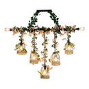 GobekUsa Rustic Iron Birdcage Island Light for Dining Room Ceilings - Suspended Lighting Fixture