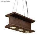 GobekUsa Rustic Iron Industrial H-Beam Pendant Light with 3 Bulbs for Table or Island