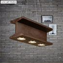 GobekUsa Rustic Iron Industrial H-Beam Pendant Light with 3 Bulbs for Table or Island