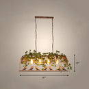 GobekUsa Rustic Island Ceiling Light with Cast Iron Birdcage Fixture, Bird & Leaf Deco