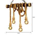 GobekUsa Rustic Jute Rope Island Pendant Light for Wine Bar - 4/6 Lights, Farmhouse Style, Linear Design