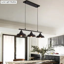 GobekUsa Rustic Metal 3-Head Hanging Ceiling Light - Lid Shaped Bistro Island Lamp in Dark Coffee