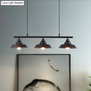 GobekUsa Rustic Metal 3-Head Hanging Ceiling Light - Lid Shaped Bistro Island Lamp in Dark Coffee