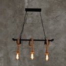GobekUsa Rustic Metallic Water Pipe Hanging Lamp with Hemp Rope - Black Restaurant Chandelier