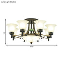 GobekUsa Rustic Opal Glass Flower Ceiling Light Fixture with Semi Flush Mount - 9/11/13 Lights for Living Room