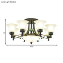 GobekUsa Rustic Opal Glass Flower Ceiling Light Fixture with Semi Flush Mount - 9/11/13 Lights for Living Room
