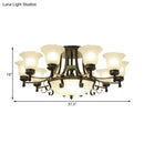 GobekUsa Rustic Opal Glass Flower Ceiling Light Fixture with Semi Flush Mount - 9/11/13 Lights for Living Room