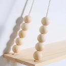 Rustic beaded wooden wall shelf bedroom hanging storage by Decorbites