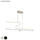 GobekUsa S-Shape Island Pendant Metal Ceiling Lamp in Warm/White Light - Modern Design