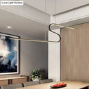 GobekUsa S-Shape Island Pendant Metal Ceiling Lamp in Warm/White Light - Modern Design