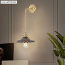 GobekUsa Scalloped Smoked Glass Brass Sconce Light: Industrial 1-Light Wall Lamp for Bedroom