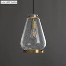 GobekUsa Seeded Glass Pendant Light with Brass Rim - Perfect for Bedrooms