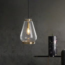 GobekUsa Seeded Glass Pendant Light with Brass Rim - Perfect for Bedrooms