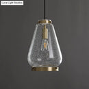 GobekUsa Seeded Glass Pendant Light with Brass Rim - Perfect for Bedrooms