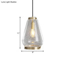 GobekUsa Seeded Glass Pendant Light with Brass Rim - Perfect for Bedrooms
