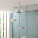 GobekUsa Silver Minimalist Acrylic Pendant Cluster Ceiling Light - Elegant Dining Room Decoration