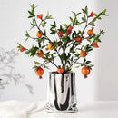GobekUsa Silver Ruffled Ceramic Flower Vase