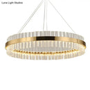 GobekUsa Simplicity Gold LED Crystal Pendant Light - Ring Tri-Prism Design - Perfect for Living Room