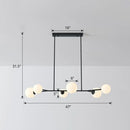 GobekUsa Simplicity Opal Glass Molecular Island Suspension Light for Dining Rooms