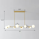 GobekUsa Simplicity Opal Glass Molecular Island Suspension Light for Dining Rooms