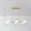 GobekUsa Simplicity Opal Glass Molecular Island Suspension Light for Dining Rooms