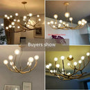 GobekUsa Simulation Iron Tree Branch Bubble Chandelier