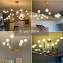 GobekUsa Simulation Iron Tree Branch Bubble Chandelier