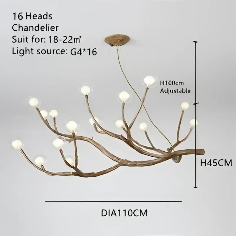 GobekUsa Simulation Iron Tree Branch Bubble Chandelier, photo 23 of 24