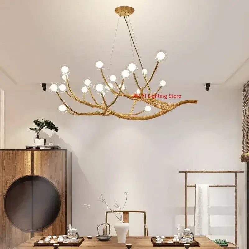 GobekUsa Simulation Iron Tree Branch Bubble Chandelier