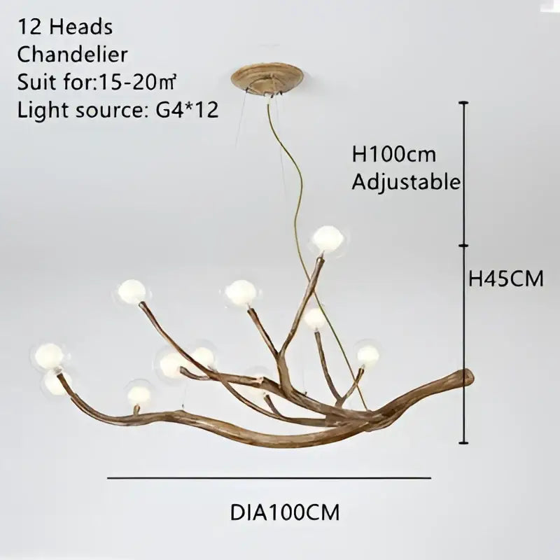 GobekUsa Simulation Iron Tree Branch Bubble Chandelier, photo 22 of 24