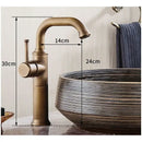 GobekUsa Antique Brass Bathroom Faucet Single Handle Deck Mount Hot Cold Mixer